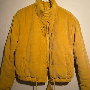 Yellow bomber jacket